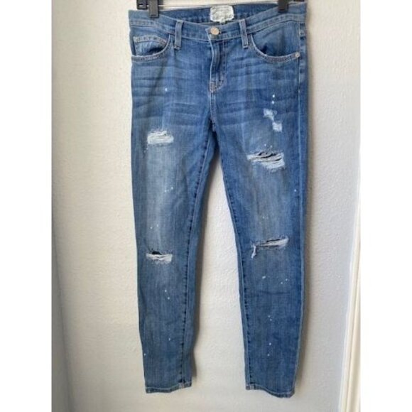 Current /Elliott Women's Jeans The Stiletto Super Loved Destroy w/ Paint Denim - Picture 1 of 7